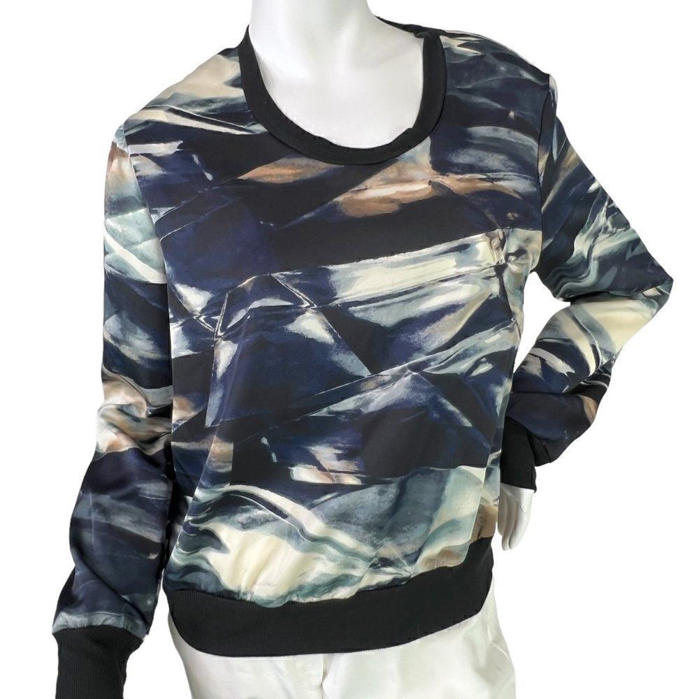 Three Eighty Two Long Sleeve Abstract Watercolor … - image 2